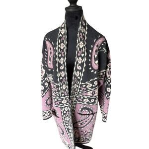 Max Studio Longline Cardigan Sweater‎ | Boho Paisley Print  M